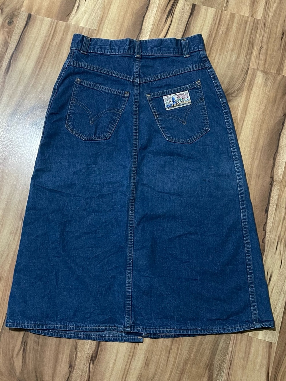 Vintage 70s Levi’s Plowboy Denim Skirt Farmers Mechanics Miners Graphic Patch